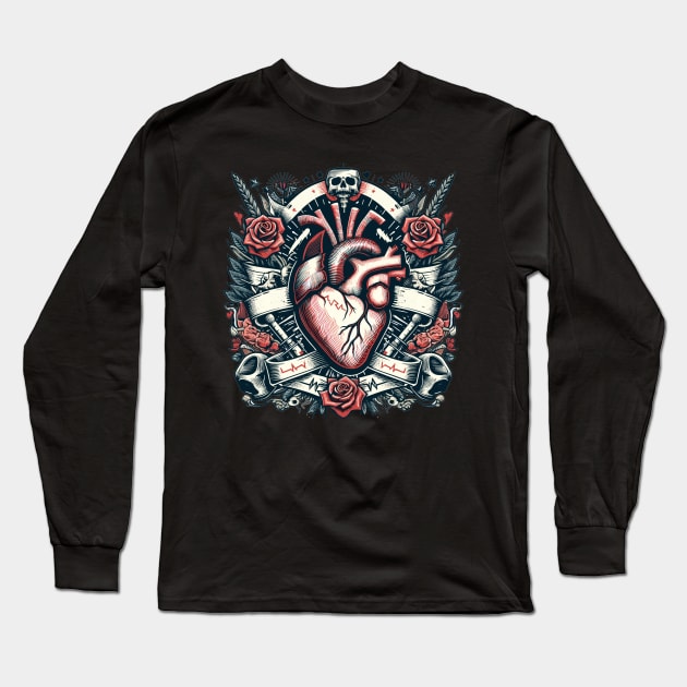 cardiac Long Sleeve T-Shirt by AlephArt